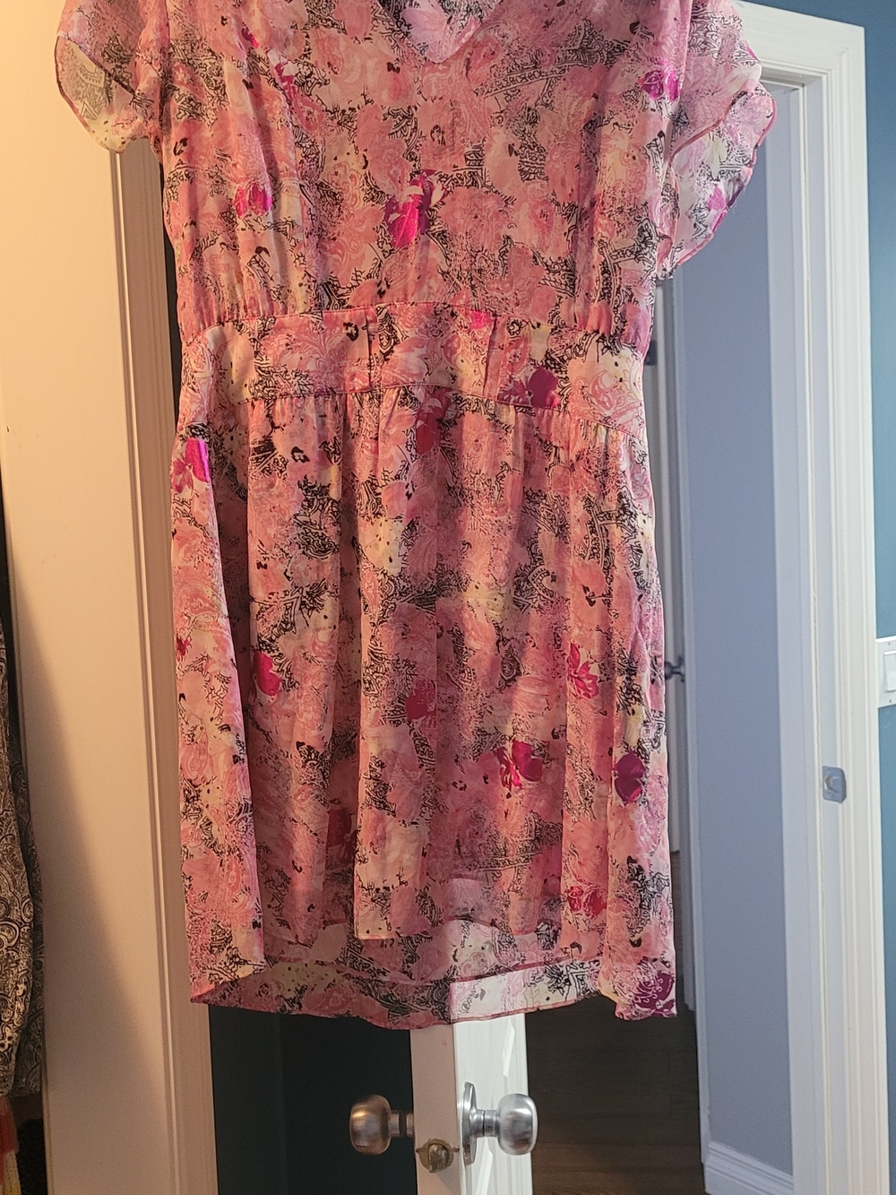 The Kooples Pink Floral Midi Dress